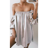 Summer Women Sexy Strapless Off Shoulder Dress