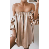 Summer Women Sexy Strapless Off Shoulder Dress
