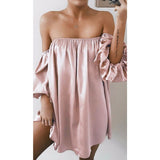 Summer Women Sexy Strapless Off Shoulder Dress